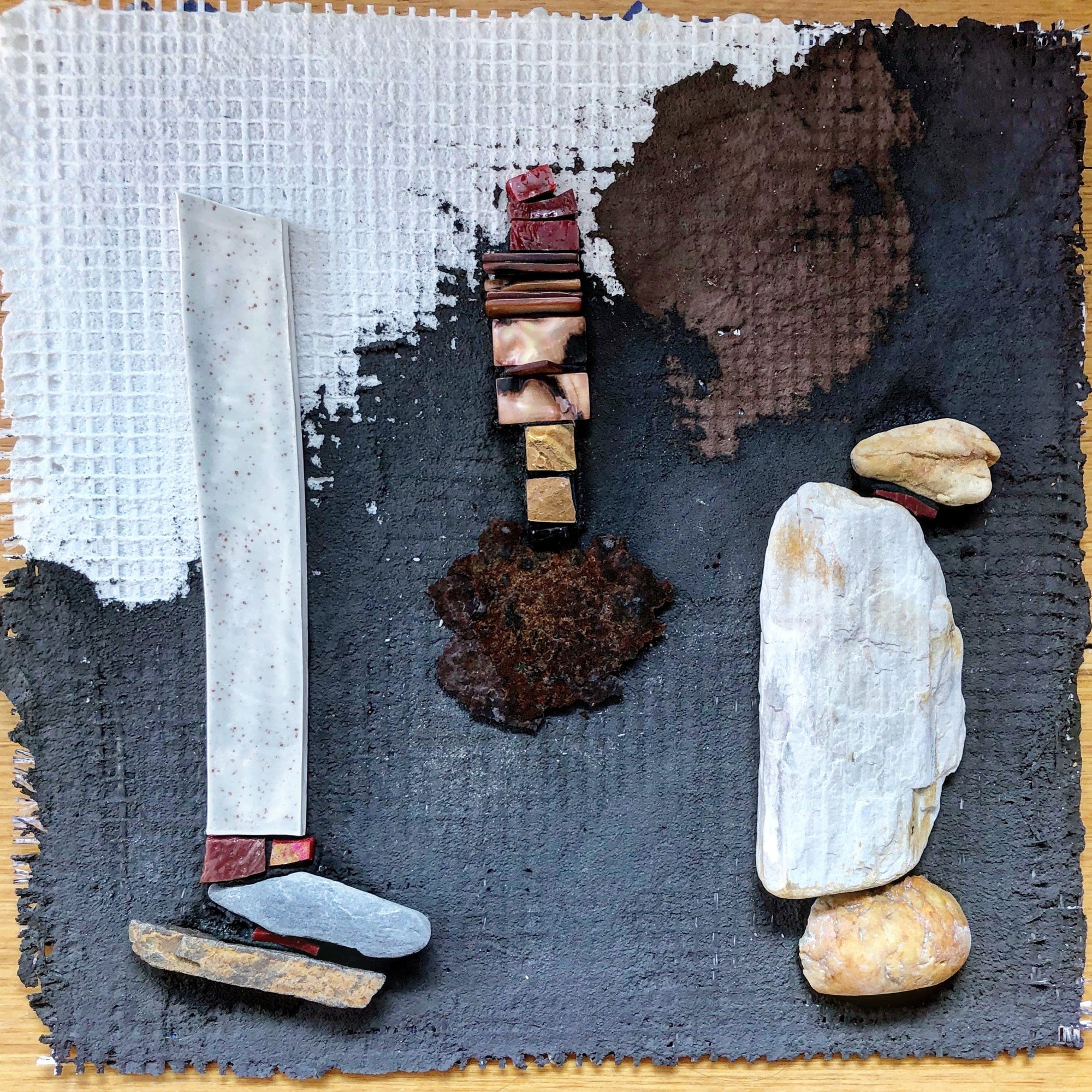 Art by Sue Leitch Small work Mosaic - "Stacked"