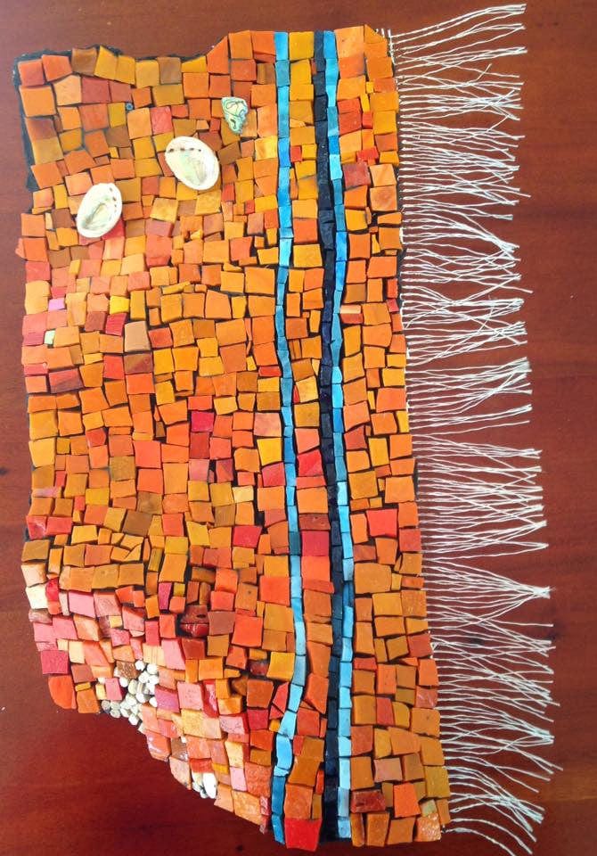 Art by Sue Leitch wall hanging Can make this smaller or larger if required / Ask for something similar in other colours Summer - Mosaic art