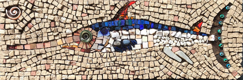 Art by Sue Leitch wall hanging Mosaic fish - Sword fish