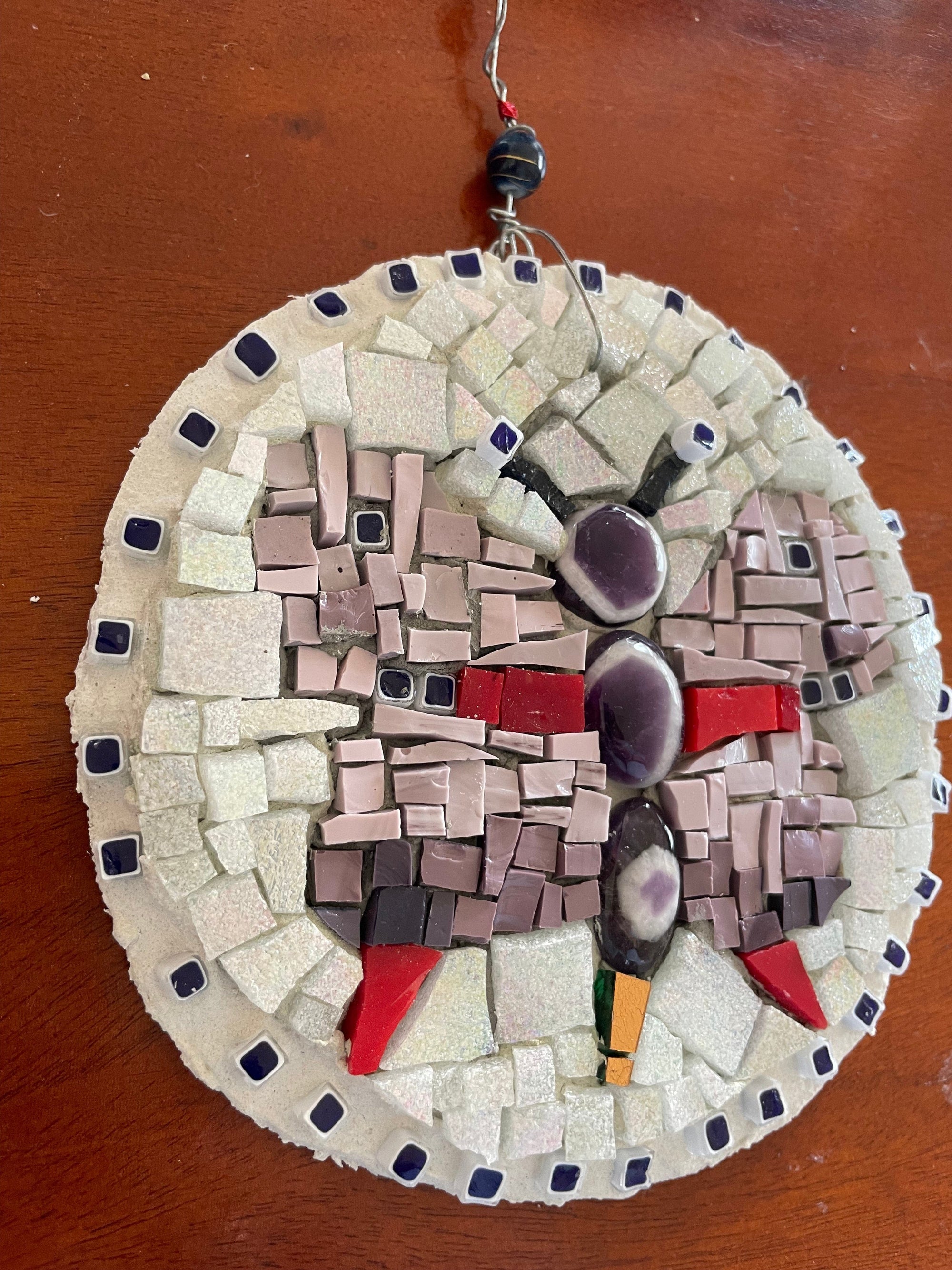 WinterCreek Mosaics Mandala colour Butterfly Mosaic Artwork - Red and  purple with natural highlights in white and creams