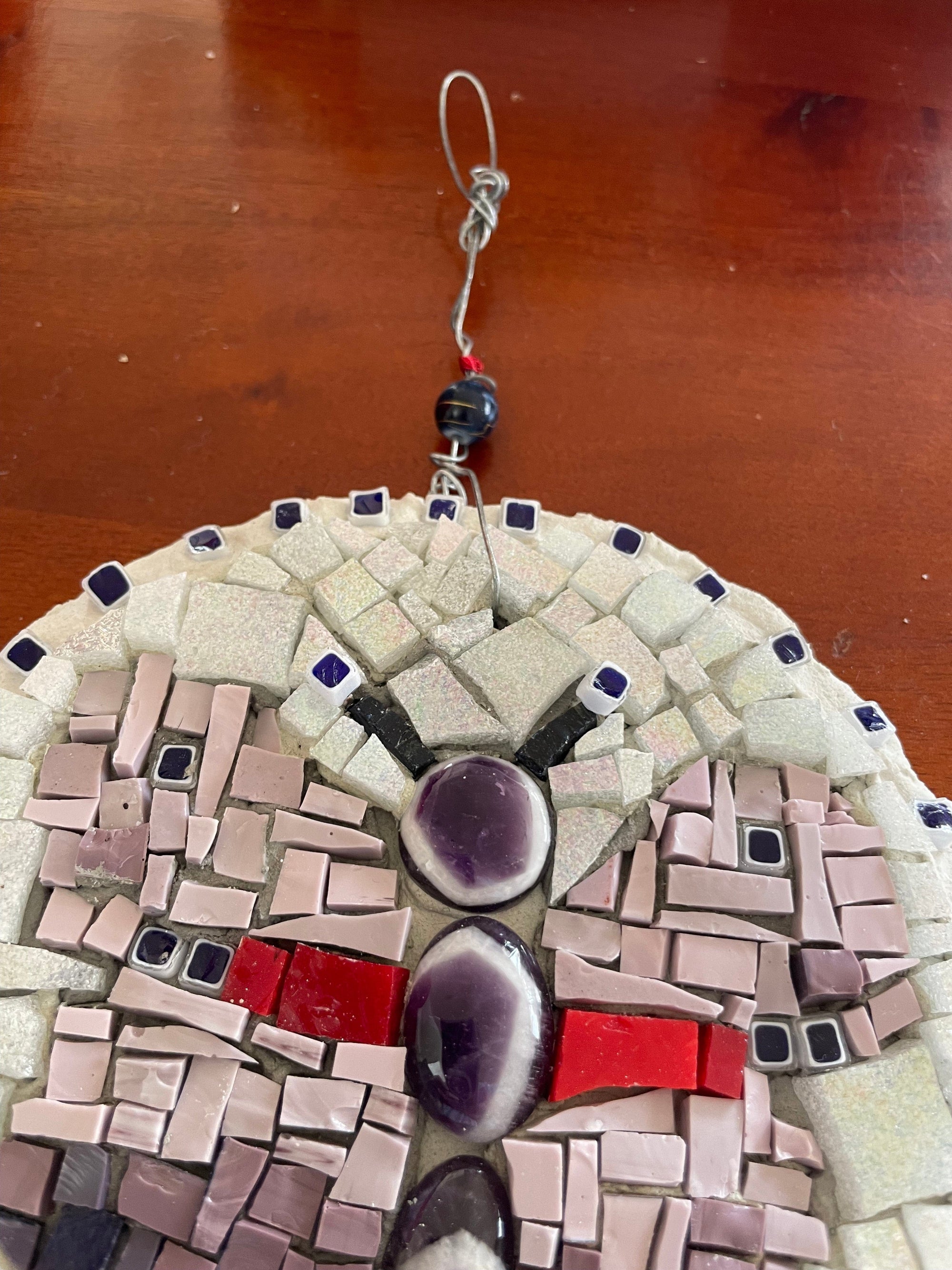 WinterCreek Mosaics Mandala colour Butterfly Mosaic Artwork - Red and  purple with natural highlights in white and creams
