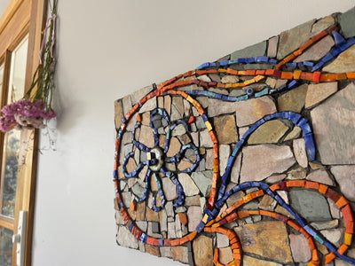 WinterCreek Mosaics Mandala Suzanne Mosaic Artwork; Mosaic mandala- Colours of the Mediterranean Sea for  your home.