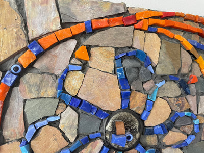 WinterCreek Mosaics Mandala Suzanne Mosaic Artwork; Mosaic mandala- Colours of the Mediterranean Sea for  your home.