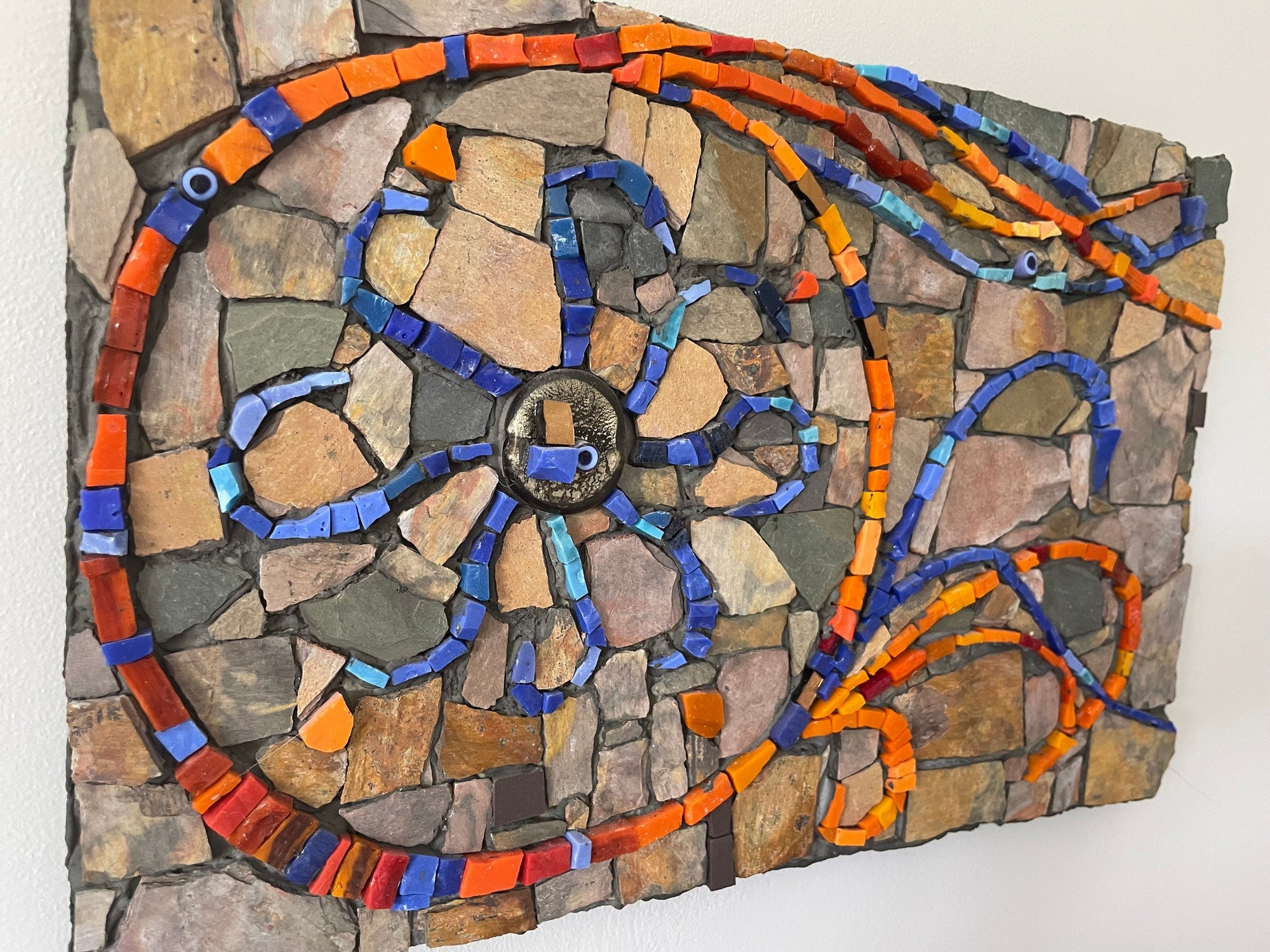 WinterCreek Mosaics Mandala Suzanne Mosaic Artwork; Mosaic mandala- Colours of the Mediterranean Sea for  your home.