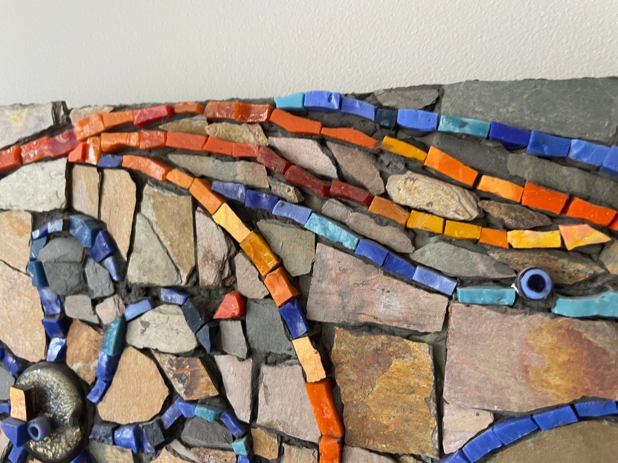 WinterCreek Mosaics Mandala Suzanne Mosaic Artwork; Mosaic mandala- Colours of the Mediterranean Sea for  your home.