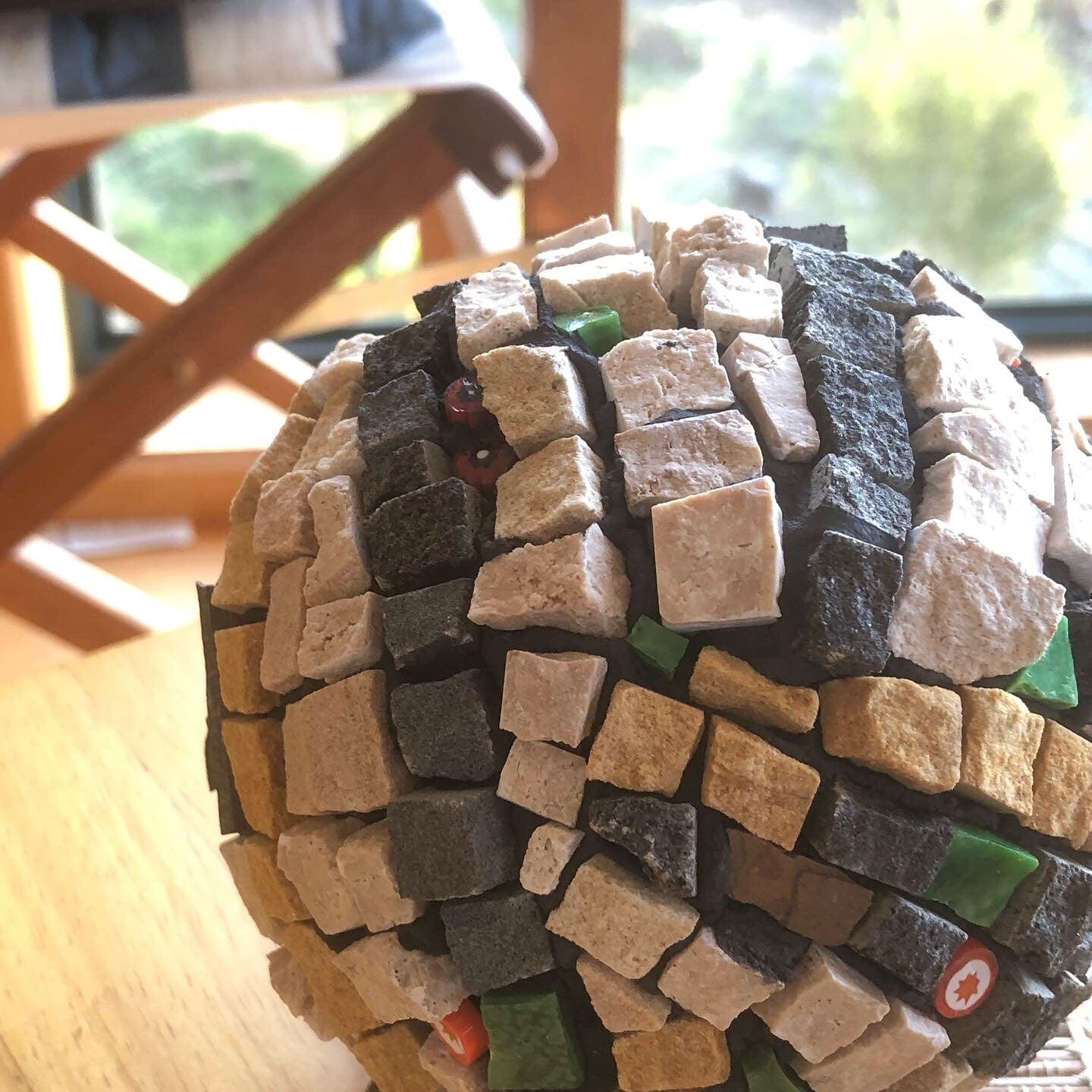 WinterCreek Mosaics Mosaic globe Mosaic Globe - with oranges and greens