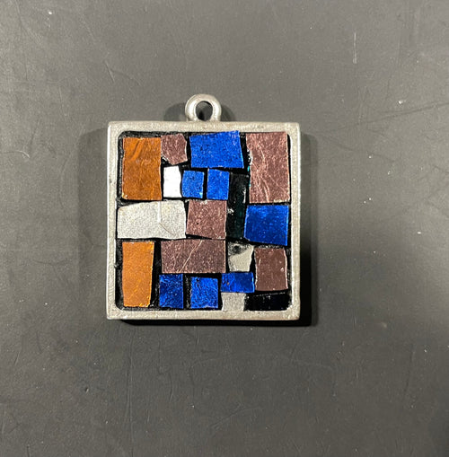 WinterCreek Mosaics Mosaic pendant Blue and Rose gold