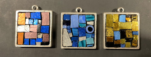 WinterCreek Mosaics Mosaic pendant Blue and Rose gold