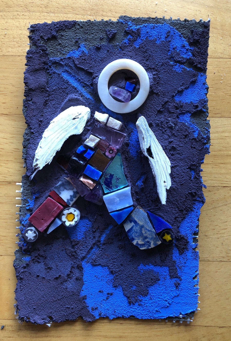 WinterCreek Mosaics Mosaic Small angel dappled background