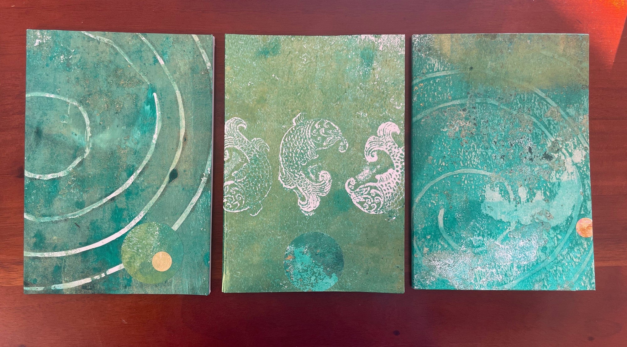 WinterCreek Mosaics Notebook bespoke printed A5 size - Green series - single notebook