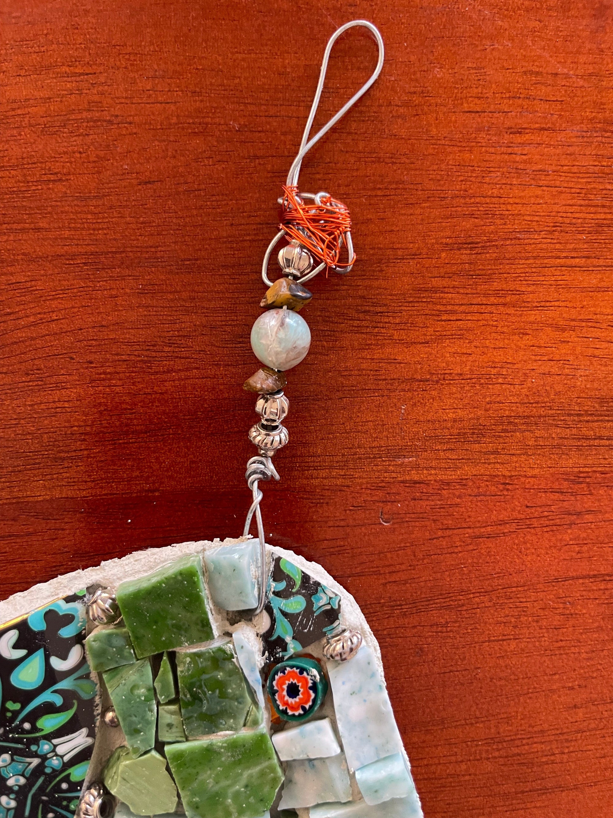 WinterCreek Mosaics Small work Elephant mosaic in soft and vibrant green artwork handmade  by mosaic artist Sue Leitch; ideal for a nursery or kid's bedroom ready to hang.