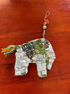 WinterCreek Mosaics Small work Elephant mosaic in soft and vibrant green artwork handmade  by mosaic artist Sue Leitch; ideal for a nursery or kid's bedroom ready to hang.
