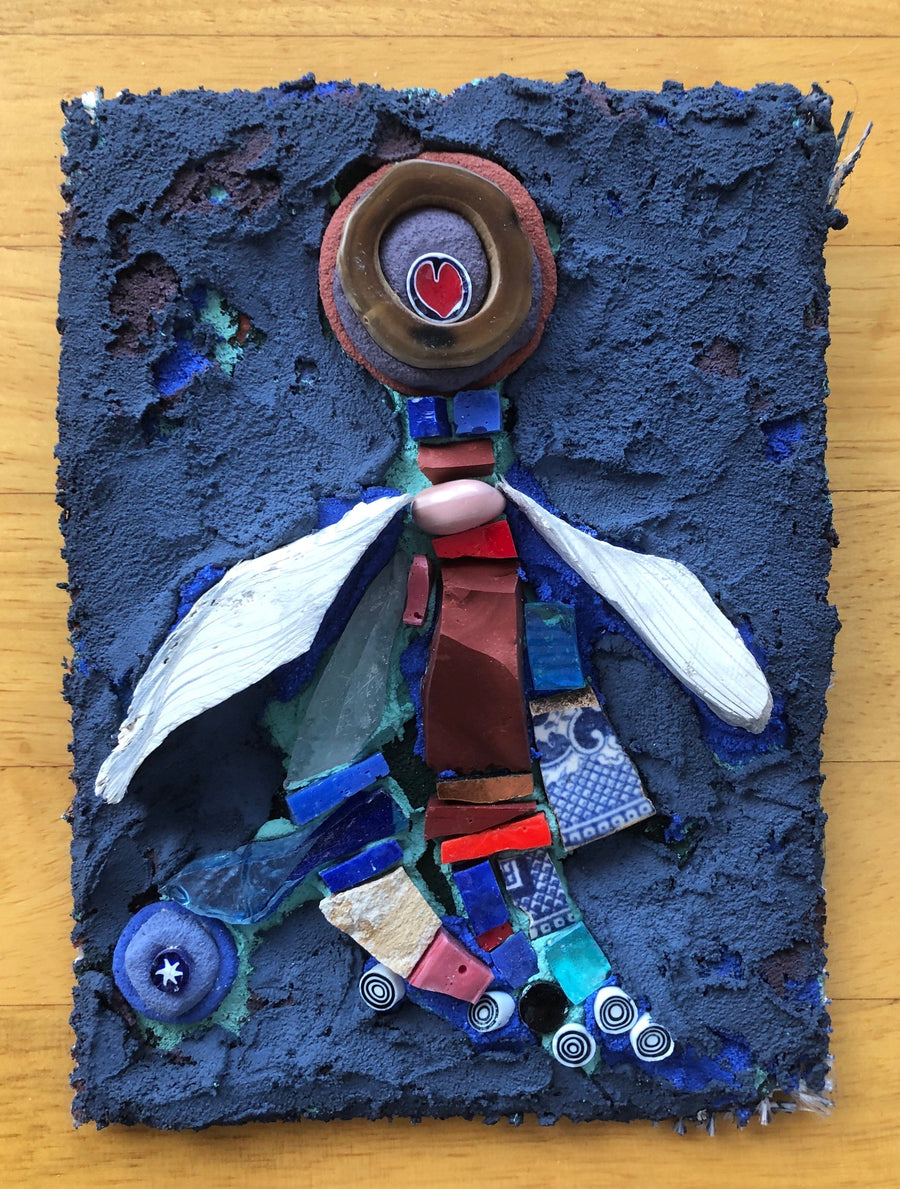 WinterCreek Mosaics Small work Mosaic angel small dappled 2