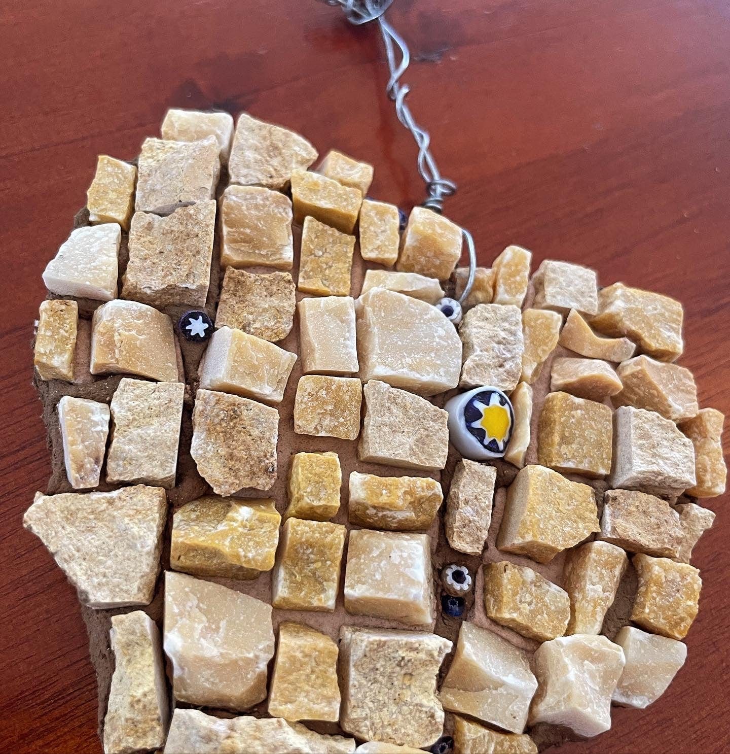 Mosaic artwork; Summer Star, stunning glass beads in this shining star mosaic