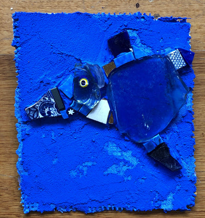 WinterCreek Mosaics Small work Mosaic - Blue Fish