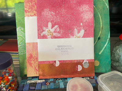 WinterCreek Mosaics Small work Pink Notebook bespoke printed B5 size - Pink series - single notebook