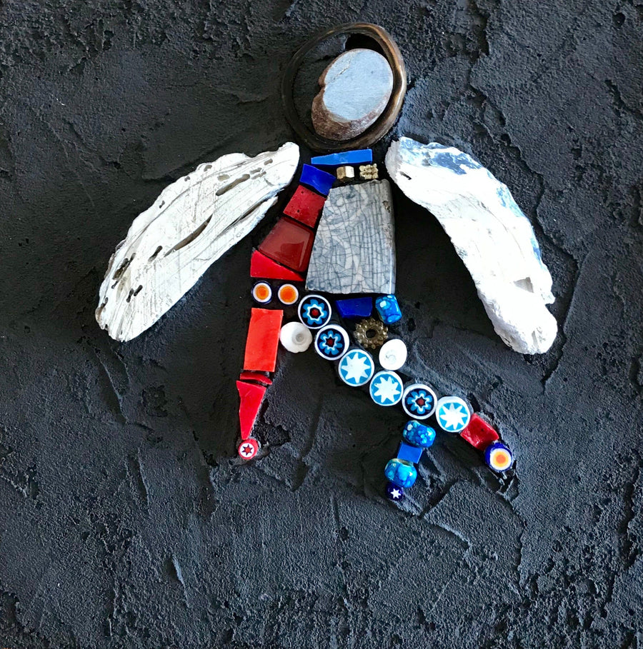 WinterCreek Mosaics wall hanging Mosaic Angel - Vibrant colours