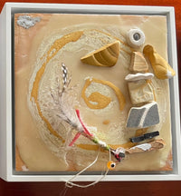 Mosaic Angel  Golden skies (encaustic)