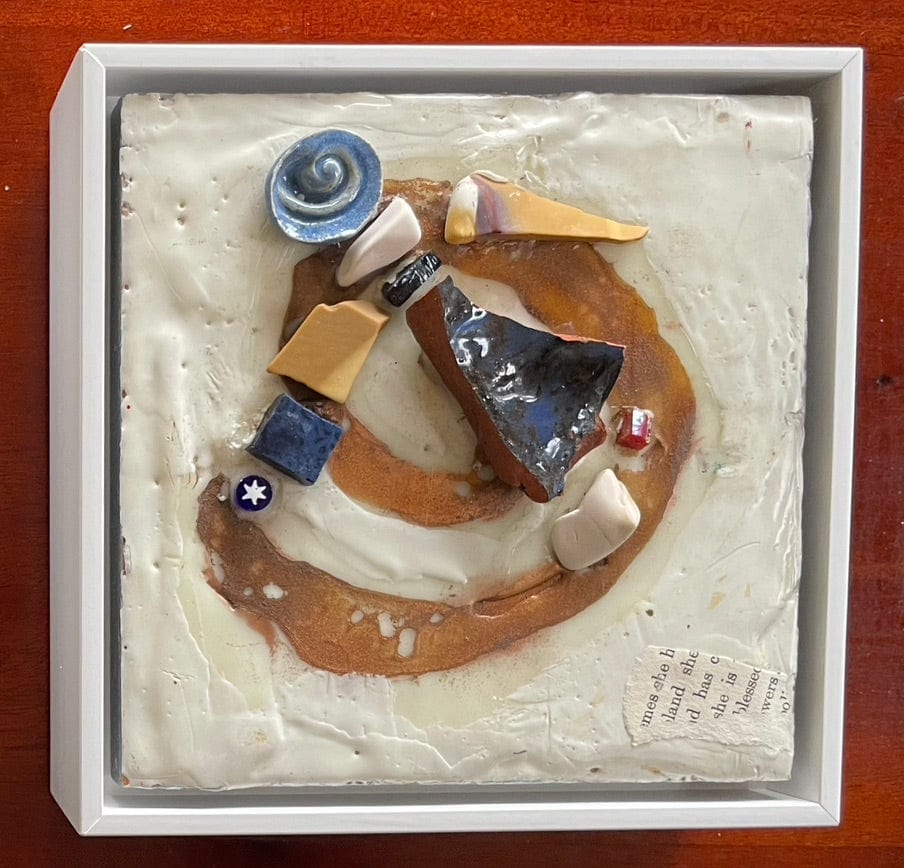 Mosaic Angel Golden swirl(encaustic)