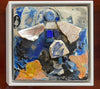 WinterCreek Mosaics Wall hanging mosaic Mosaic Angel in Blue with vintage leaf china  (encaustic)