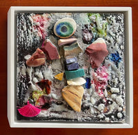 Mosaic Angel Night Sky (encaustic)