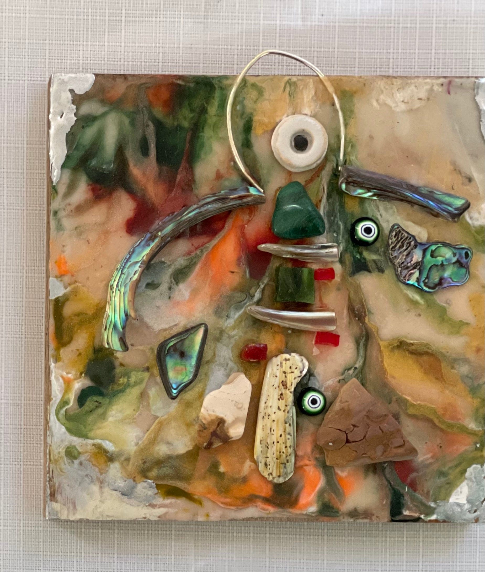 WinterCreek Mosaics Wall hanging mosaic Mosaic Angel Paua Skies  (encaustic)