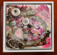 Mosaic Angel Pink Skies (encaustic)